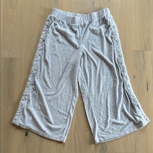 Anthropologie Cozy Grey Fleece Lounge Pants